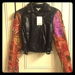Unique faux leather jacket